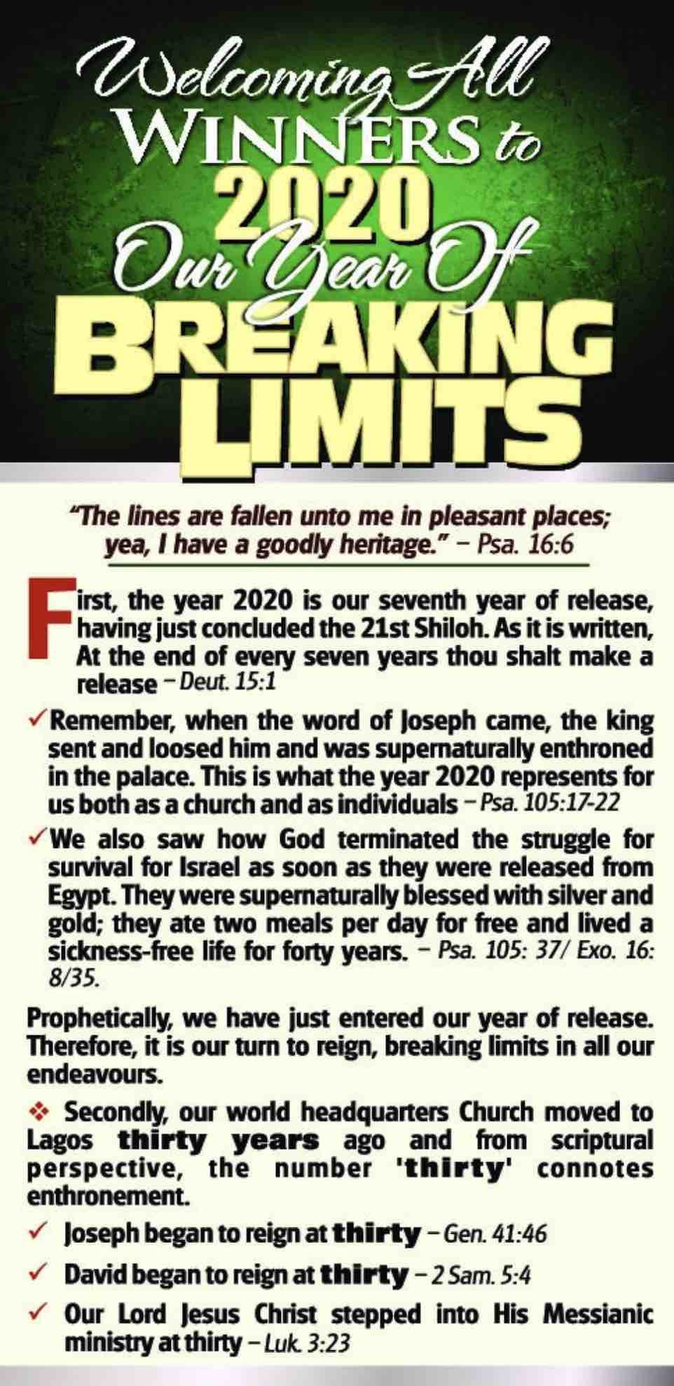 2020 Year of Breaking Limits