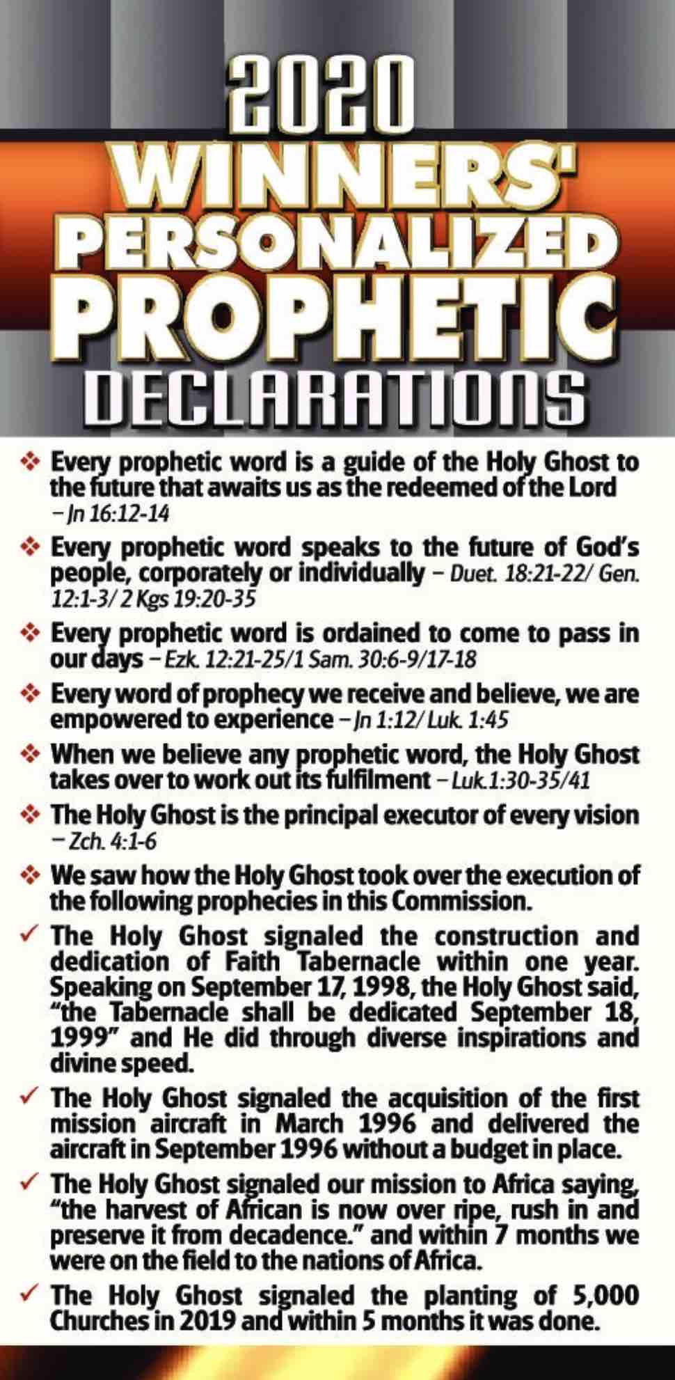 2020 Personalized Prophetic Declarations